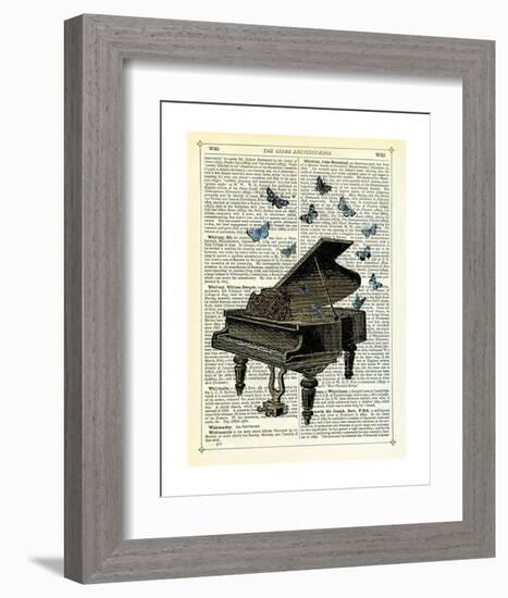Piano & Butterflies-Marion Mcconaghie-Framed Art Print