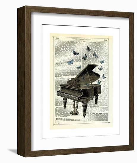 Piano & Butterflies-Marion Mcconaghie-Framed Art Print