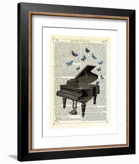 Piano & Butterflies-Marion Mcconaghie-Framed Art Print