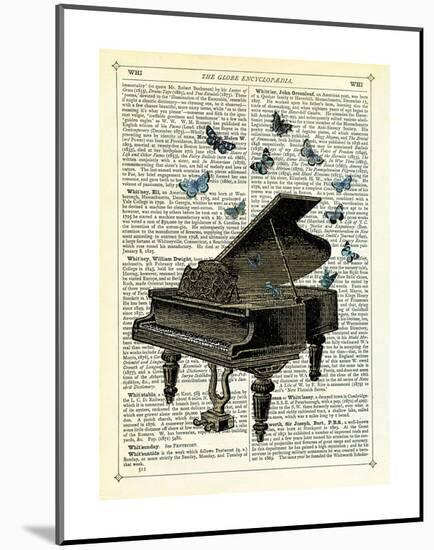 Piano & Butterflies-Marion Mcconaghie-Mounted Art Print