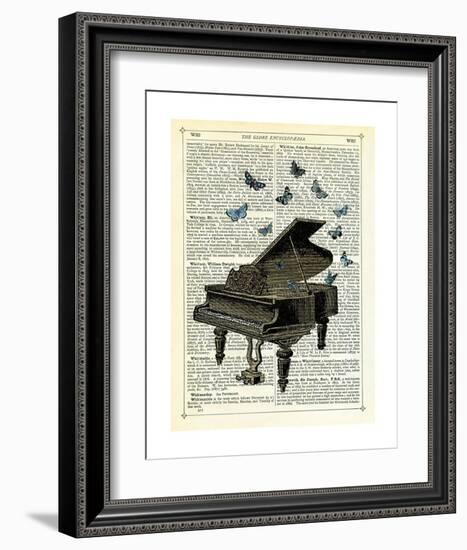 Piano & Butterflies-Marion Mcconaghie-Framed Art Print