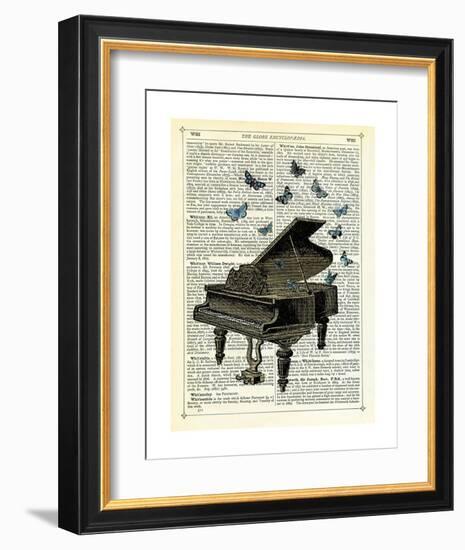 Piano & Butterflies-Marion Mcconaghie-Framed Art Print