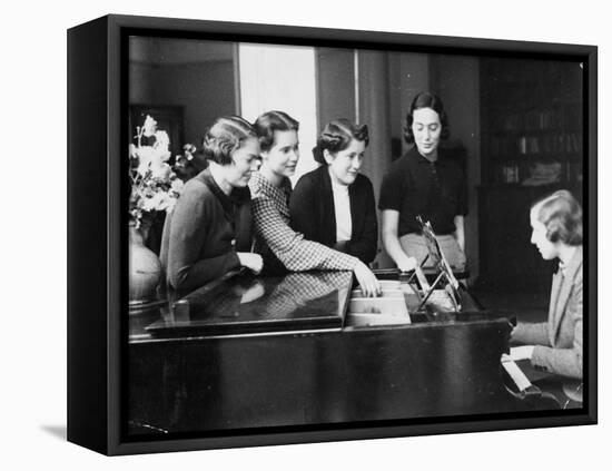 Piano Girls-null-Framed Premier Image Canvas