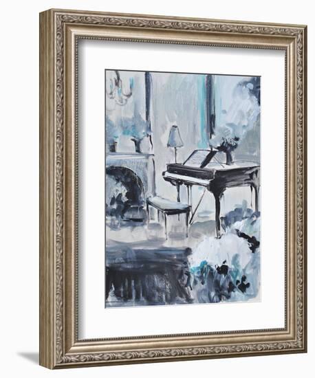 PIANO IN BLUE #3-ALLAYN STEVENS-Framed Art Print