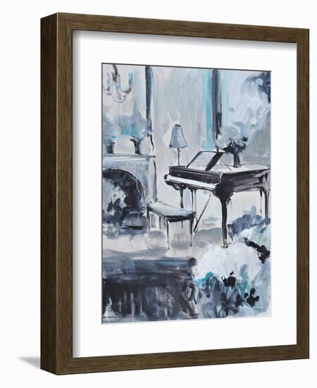 PIANO IN BLUE #3-ALLAYN STEVENS-Framed Art Print