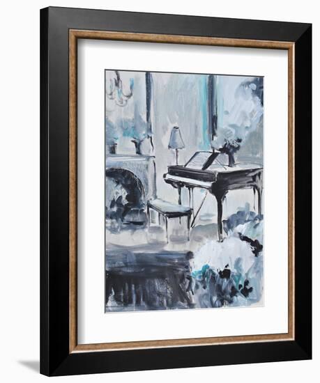 PIANO IN BLUE #3-ALLAYN STEVENS-Framed Art Print