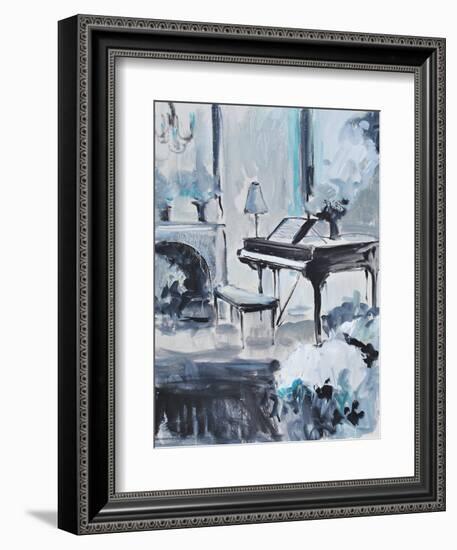 PIANO IN BLUE #3-ALLAYN STEVENS-Framed Art Print