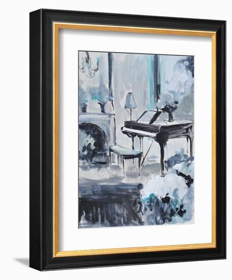 PIANO IN BLUE #3-ALLAYN STEVENS-Framed Art Print