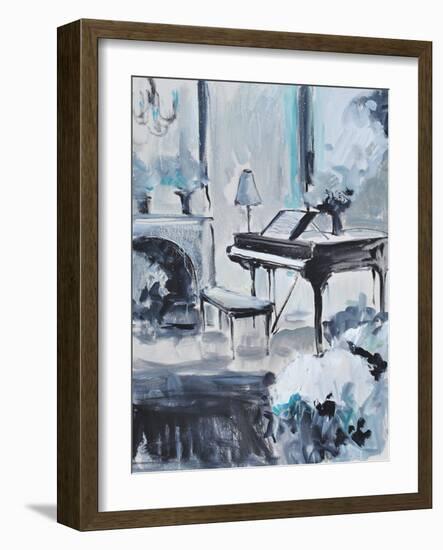 PIANO IN BLUE #3-ALLAYN STEVENS-Framed Premium Giclee Print