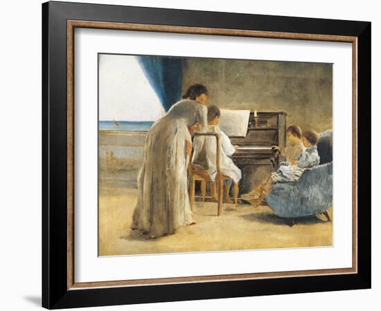 Piano Lesson, 1866-1867-Adriano Cecioni-Framed Giclee Print