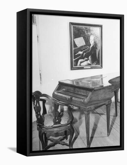 Piano on Which Composer Wolfgang A. Mozart Played from 1780 Until His Death in 1791-null-Framed Premier Image Canvas
