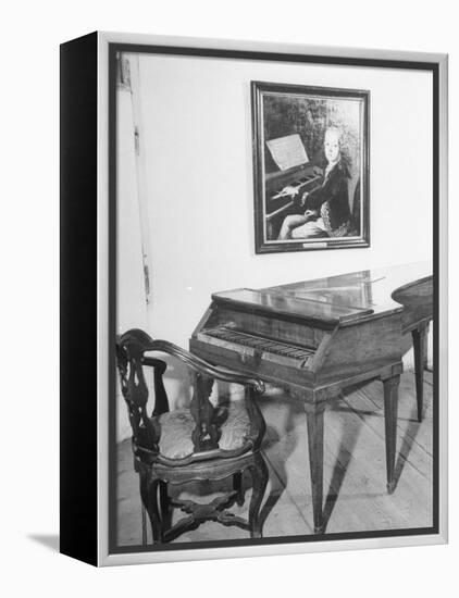 Piano on Which Composer Wolfgang A. Mozart Played from 1780 Until His Death in 1791-null-Framed Premier Image Canvas