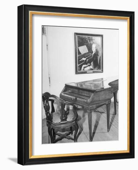 Piano on Which Composer Wolfgang A. Mozart Played from 1780 Until His Death in 1791-null-Framed Photographic Print