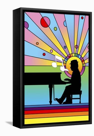 Piano Player 1-Howie Green-Framed Premier Image Canvas