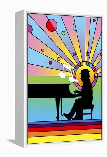 Piano Player 1-Howie Green-Framed Premier Image Canvas