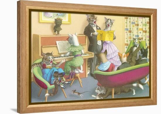 Piano Recital for Cats-null-Framed Stretched Canvas