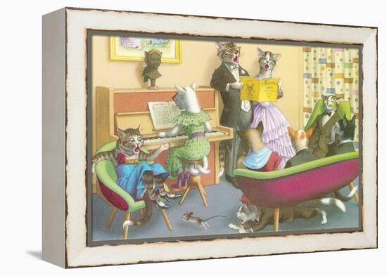 Piano Recital for Cats-null-Framed Stretched Canvas