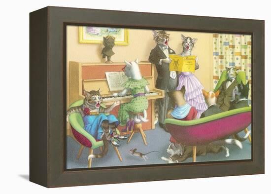 Piano Recital for Cats-null-Framed Stretched Canvas