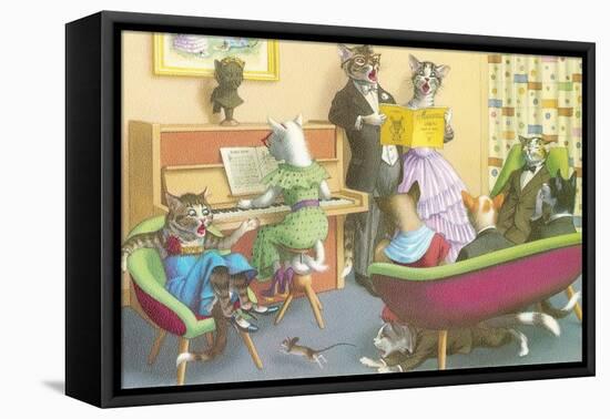 Piano Recital for Cats-null-Framed Stretched Canvas