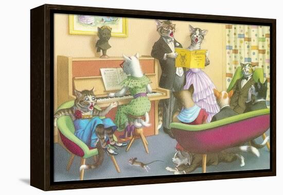 Piano Recital for Cats-null-Framed Stretched Canvas