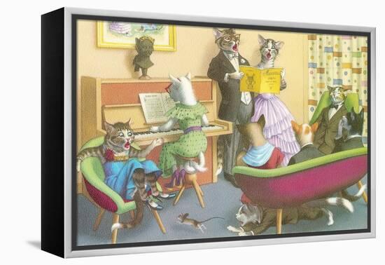 Piano Recital for Cats-null-Framed Stretched Canvas