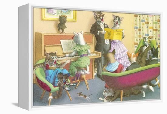 Piano Recital for Cats-null-Framed Stretched Canvas