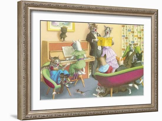 Piano Recital for Cats-null-Framed Premium Giclee Print