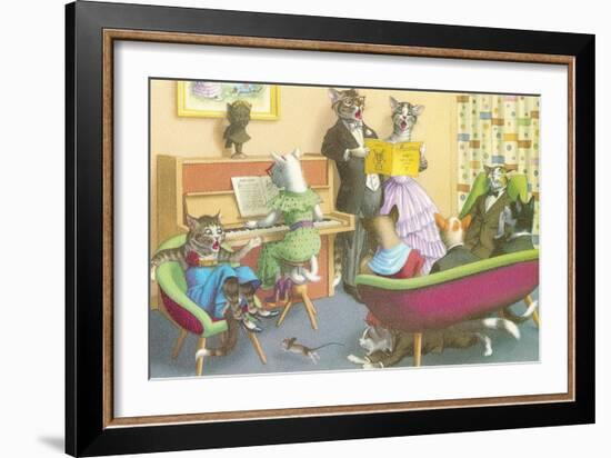 Piano Recital for Cats-null-Framed Premium Giclee Print