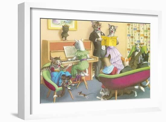 Piano Recital for Cats-null-Framed Premium Giclee Print