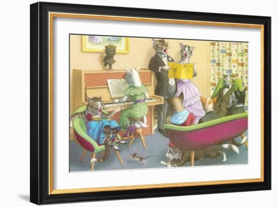 Piano Recital for Cats-null-Framed Premium Giclee Print