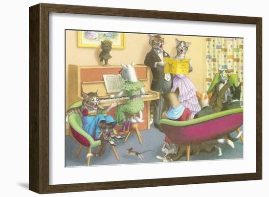 Piano Recital for Cats-null-Framed Art Print