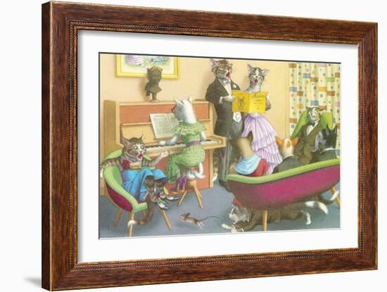 Piano Recital for Cats-null-Framed Art Print