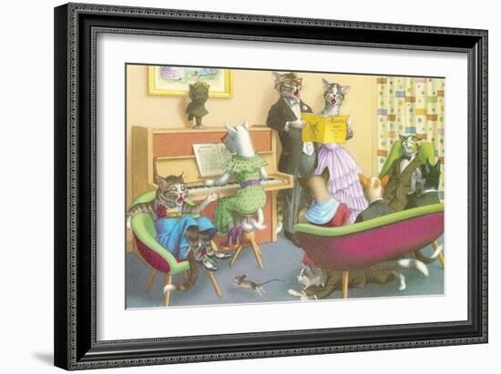 Piano Recital for Cats-null-Framed Art Print