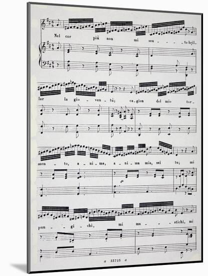 Piano Sheet Music for Beautiful Miller-Woman, Variation by Angelica Catalani-null-Mounted Giclee Print