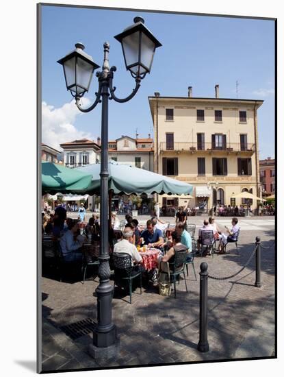 Piazza and Cafe, Menaggio, Lake Como, Lombardy, Italy, Europe-Frank Fell-Mounted Photographic Print