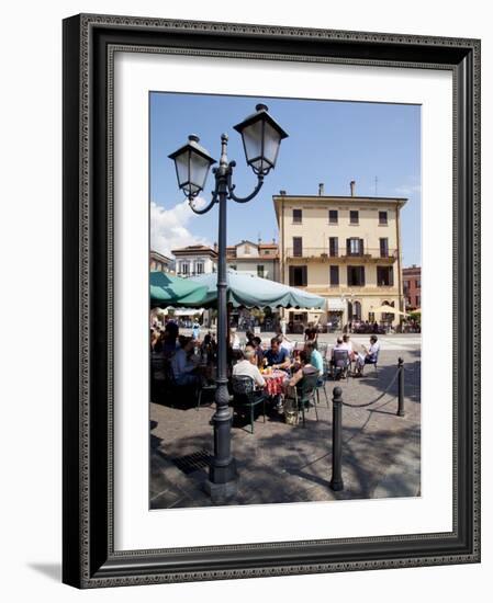 Piazza and Cafe, Menaggio, Lake Como, Lombardy, Italy, Europe-Frank Fell-Framed Photographic Print