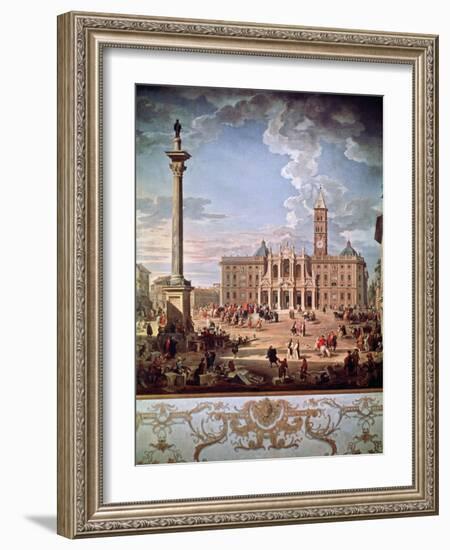 Piazza and Church of Santa Maria Maggiore, 1742-Giovanni Paolo Pannini-Framed Giclee Print