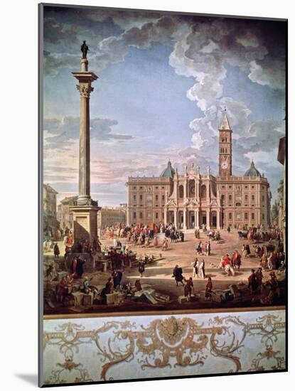 Piazza and Church of Santa Maria Maggiore, 1742-Giovanni Paolo Pannini-Mounted Giclee Print