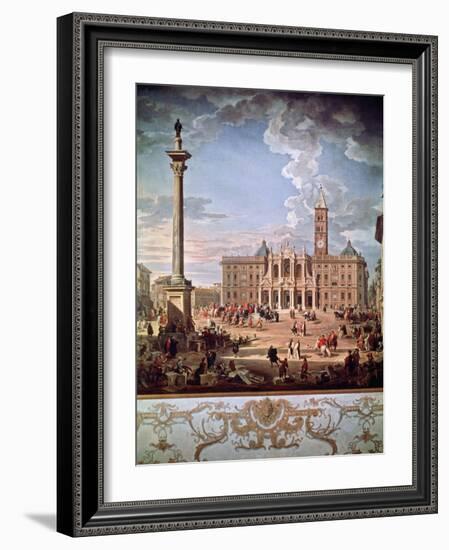 Piazza and Church of Santa Maria Maggiore, 1742-Giovanni Paolo Pannini-Framed Giclee Print