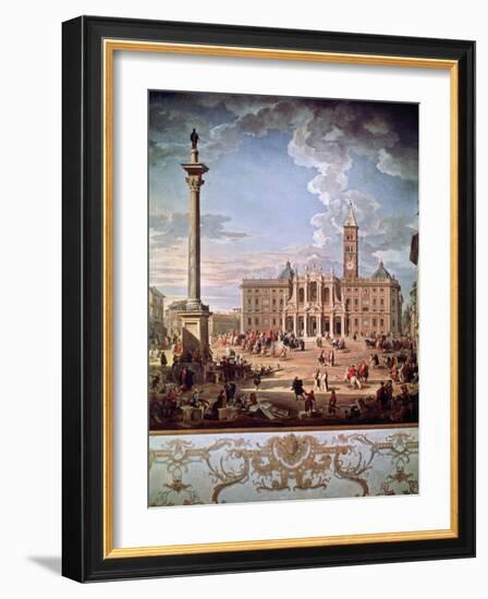 Piazza and Church of Santa Maria Maggiore, 1742-Giovanni Paolo Pannini-Framed Giclee Print