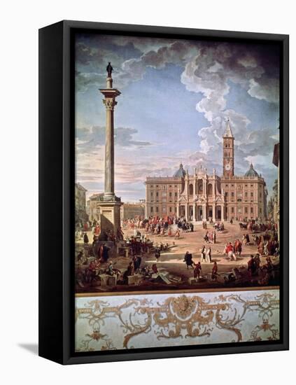 Piazza and Church of Santa Maria Maggiore, 1742-Giovanni Paolo Pannini-Framed Premier Image Canvas