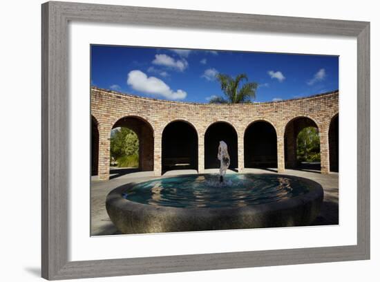 Piazza and Fountain, Hamilton, Waikato, North Island, New Zealand-David Wall-Framed Photographic Print