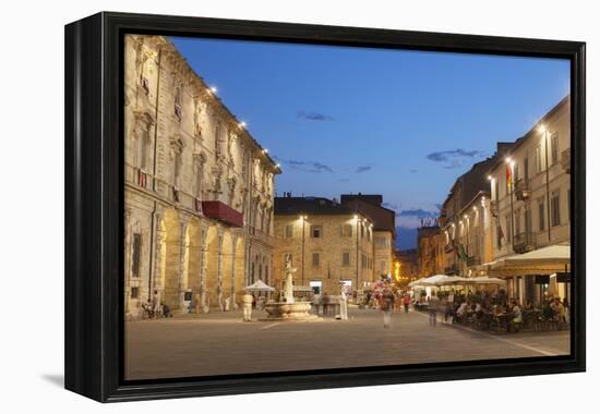 Piazza Arringo at Dusk, Ascoli Piceno, Le Marche, Italy, Europe-Ian Trower-Framed Premier Image Canvas