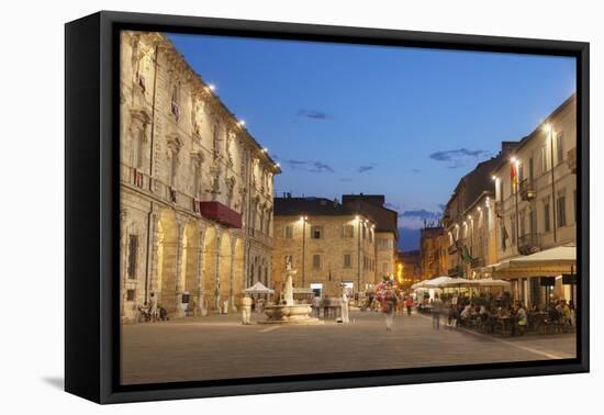 Piazza Arringo at Dusk, Ascoli Piceno, Le Marche, Italy, Europe-Ian Trower-Framed Premier Image Canvas