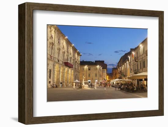 Piazza Arringo at Dusk, Ascoli Piceno, Le Marche, Italy, Europe-Ian Trower-Framed Photographic Print