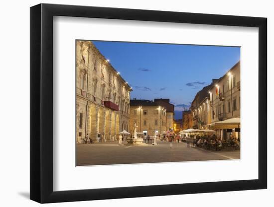 Piazza Arringo at Dusk, Ascoli Piceno, Le Marche, Italy, Europe-Ian Trower-Framed Photographic Print