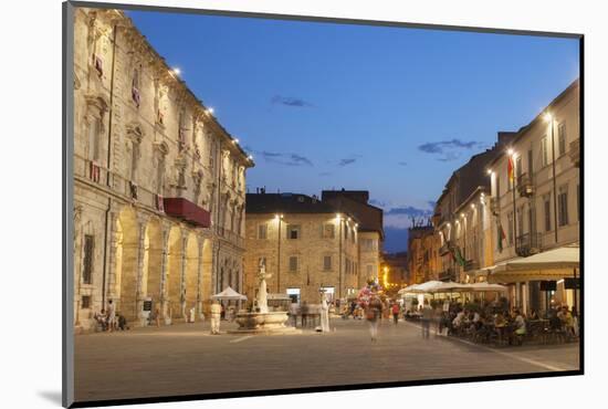Piazza Arringo at Dusk, Ascoli Piceno, Le Marche, Italy, Europe-Ian Trower-Mounted Photographic Print