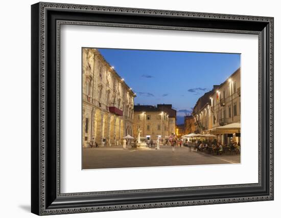 Piazza Arringo at Dusk, Ascoli Piceno, Le Marche, Italy, Europe-Ian Trower-Framed Photographic Print