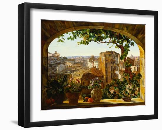 Piazza Barberini, Rome, 1830-Karl Von Bergen-Framed Giclee Print