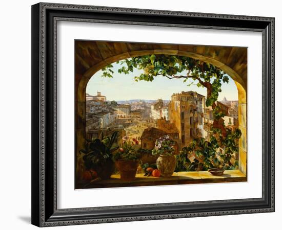 Piazza Barberini, Rome, 1830-Karl Von Bergen-Framed Giclee Print